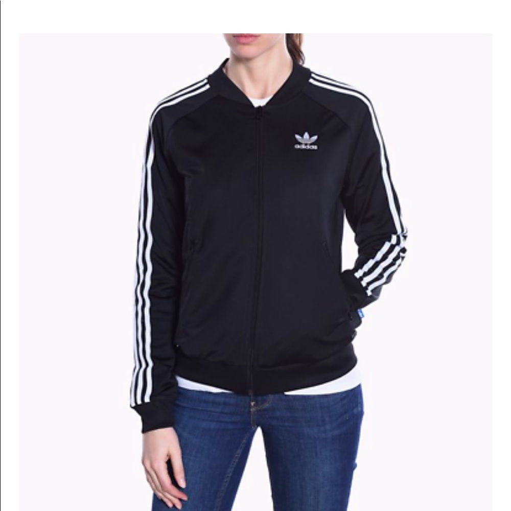 Adidas Originals Women’s Black Superstar 3 Stripe Track Jacket Size Small